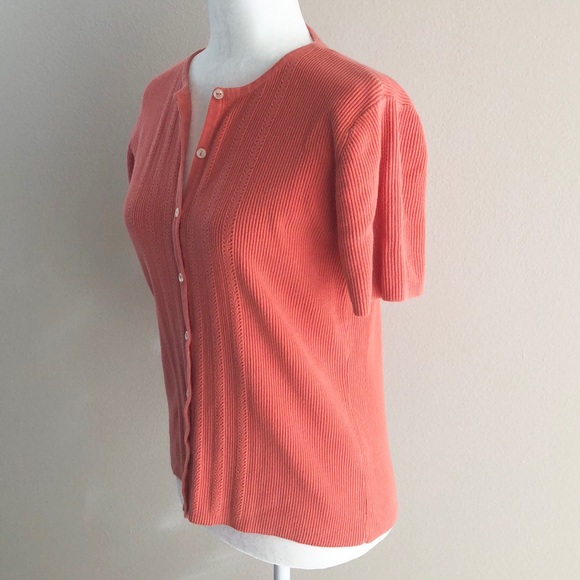 LIZ CLAIBORNE knit cardigan short sleeves - Picture 3 of 5